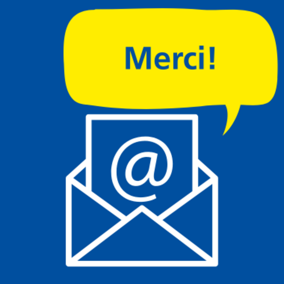 Lettre avec le mot "merci"