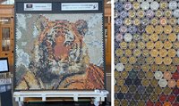Bild von einem Tiger aus Nespressokapseln angefertigt