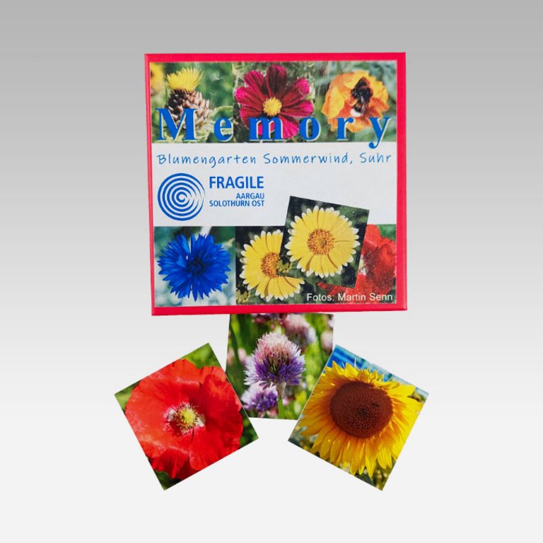 Memory-Spiel mit bunten Blumen